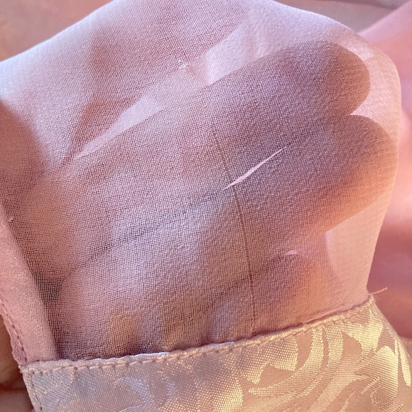 Cacique Pink Pajama Top Sexy  M Loungewear Sheer Satin. - Picture 4 of 5